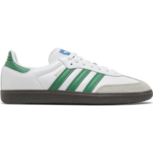 נעלי סניקרס סמבה בצבע לבן מדגם Samba OG 'White Green' מבית היוצר של חברת הענק אדידס