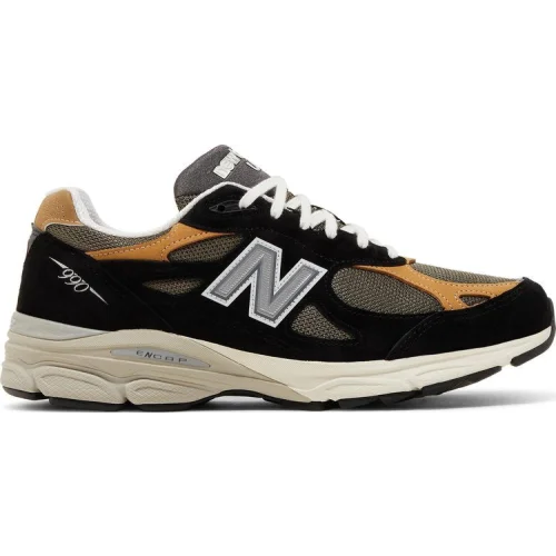 נעלי סניקרס 990v3 בצבע שָׁחוֹר מדגם Teddy Santis x 990v3 Made in USA 'Black Tan' מבית היוצר של חברת הענק ניו באלאנס