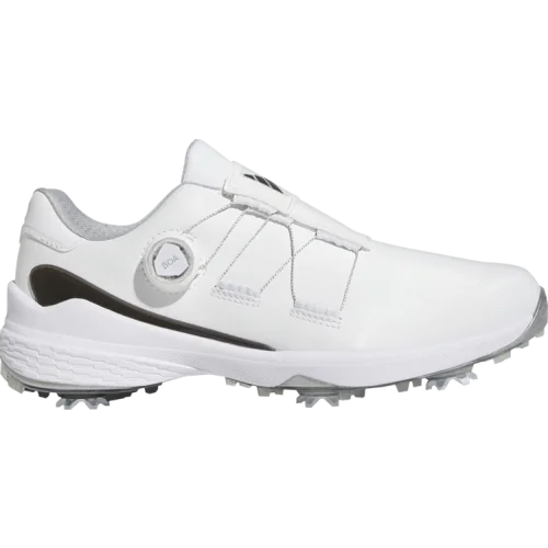 נעלי סניקרס ZG23 בצבע שָׁחוֹר מדגם ZG23 BOA Golf 'White Silver Metallic' מבית היוצר של חברת הענק אדידס