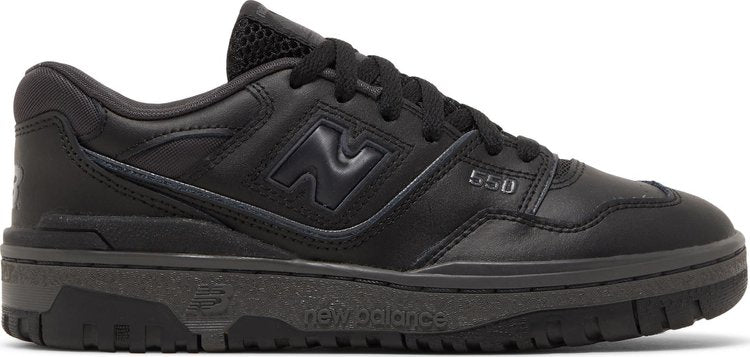נעלי סניקרס 550 Big Kid 'Black' של המותג ניו באלאנס בצבע שָׁחוֹר עשויות עוֹר