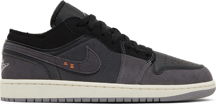 נעלי סניקרס Air Jordan 1 Low SE Craft 'Inside Out - Black' של המותג נייקי בצבע שָׁחוֹר עשויות עור (זמש)