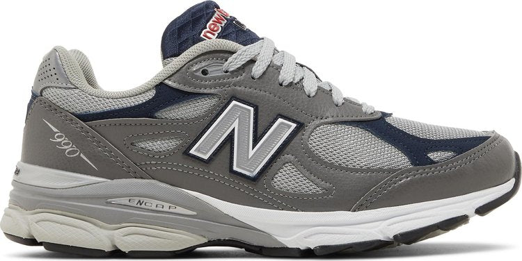 נעלי סניקרס 990v3 Made in USA 'Elephant Grey' של המותג ניו באלאנס בצבע אפור עשויות עוֹר