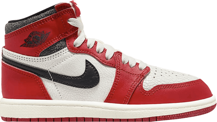 נעלי סניקרס Air Jordan 1 Retro High OG PS 'Chicago Lost & Found' של המותג נייקי בצבע אָדוֹם עשויות עוֹר