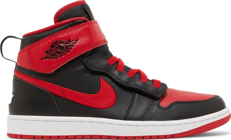 נעלי סניקרס Air Jordan 1 High FlyEase 'Bred' של המותג נייקי בצבע אָדוֹם עשויות עוֹר