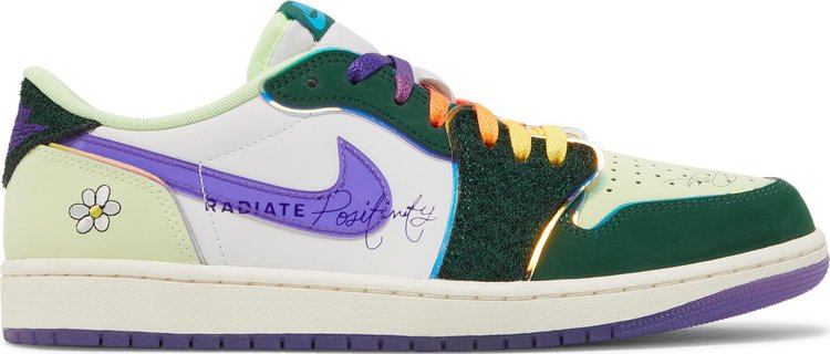 נעלי סניקרס Air Jordan 1 Retro Low OG 'Doernbecher 2023' של המותג נייקי בצבע ירוק עשויות עוֹר