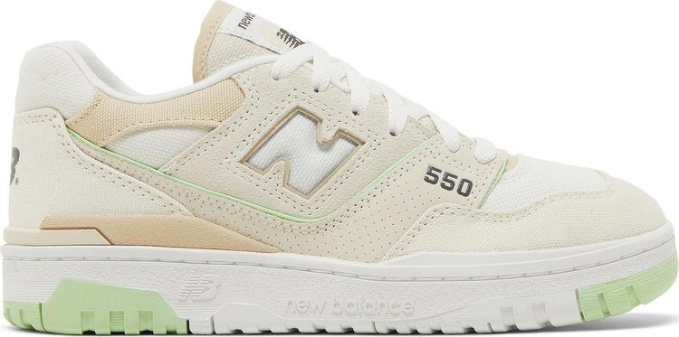 נעלי סניקרס Wmns 550 'Turtledove Green Aura' של המותג ניו באלאנס בצבע קרם עשויות בַּד
