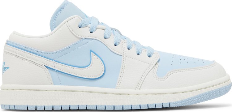 נעלי סניקרס Wmns Air Jordan 1 Low SE 'Reverse Ice Blue' של המותג נייקי בצבע כְּחוֹל עשויות עוֹר