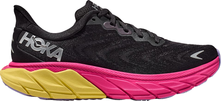 נעלי סניקרס Wmns Arahi 6 'Black Pink Yarrow' של המותג הוקה בצבע שָׁחוֹר עשויות רֶשֶׁת