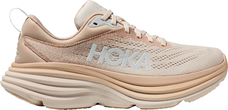 נעלי סניקרס Wmns Bondi 8 'Shifting Sand' של המותג הוקה בצבע שָׁזוּף עשויות רֶשֶׁת