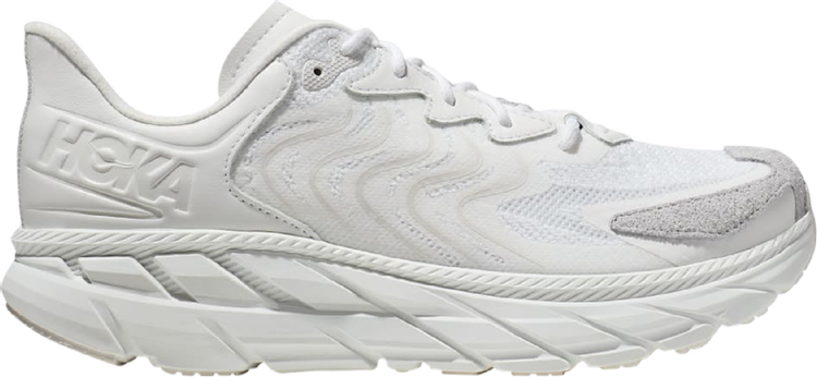 נעלי סניקרס Clifton LS 'White Nimbus Cloud' של המותג הוקה בצבע לבן עשויות בד