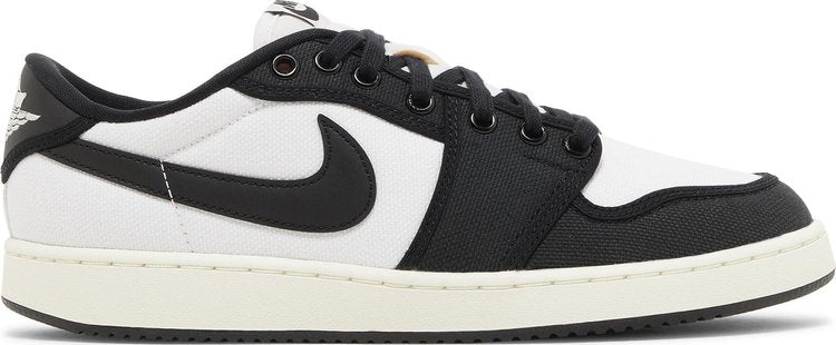 נעלי סניקרס Air Jordan 1 KO Low 'Black White' של המותג נייקי בצבע שָׁחוֹר עשויות בַּד
