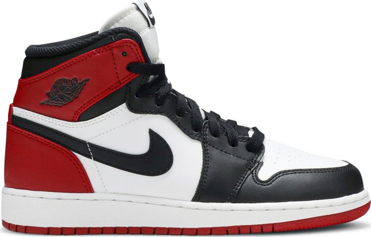 נעלי סניקרס Air Jordan 1 Retro High OG GS 'Black Toe' 2013 של המותג נייקי בצבע לבן עשויות עוֹר
