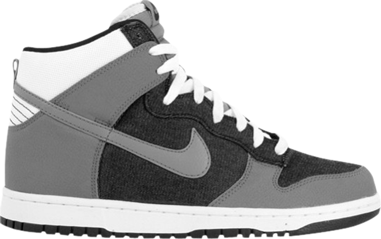 נעלי סניקרס Dunk High 'Black Cool Grey' של המותג נייקי בצבע שָׁחוֹר עשויות עוֹר