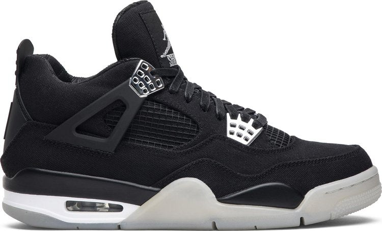 נעלי סניקרס Eminem x Carhartt x Air Jordan 4 'Black Chrome' של המותג נייקי בצבע שָׁחוֹר עשויות בַּד