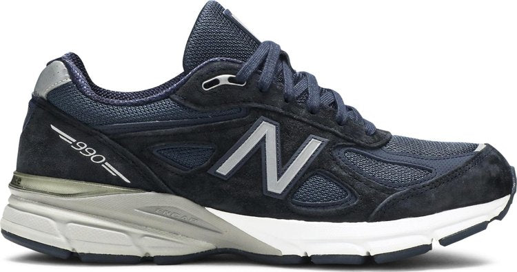 נעלי סניקרס 990v4 Made In USA 'Navy' 2016 של המותג ניו באלאנס בצבע כְּחוֹל עשויות עור (זמש)