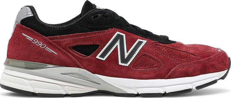 נעלי סניקרס 990v4 Made in USA 'Burgundy' של המותג ניו באלאנס בצבע אָדוֹם עשויות