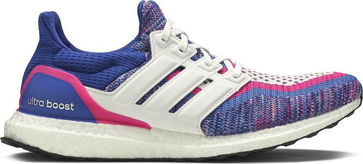 נעלי סניקרס UltraBoost 2.0 'Blue Pink' של המותג אדידס בצבע כְּחוֹל עשויות ניילון פוליאסטר Primeknit
