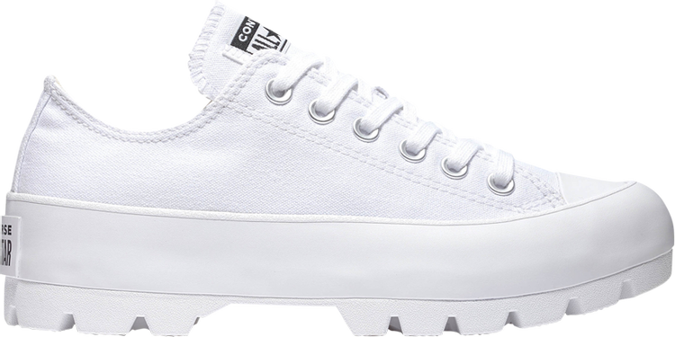 נעלי סניקרס Wmns Chuck Taylor All Star Lugged Low 'Triple White' של המותג קונברס אולסטאר בצבע לבן עשויות בַּד
