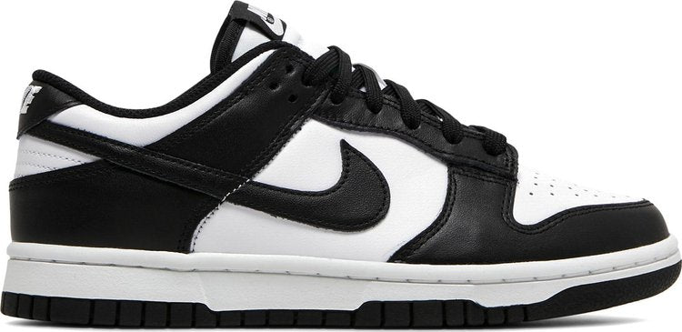 נעלי סניקרס Wmns Dunk Low 'Black White' של המותג נייקי בצבע שָׁחוֹר עשויות עוֹר