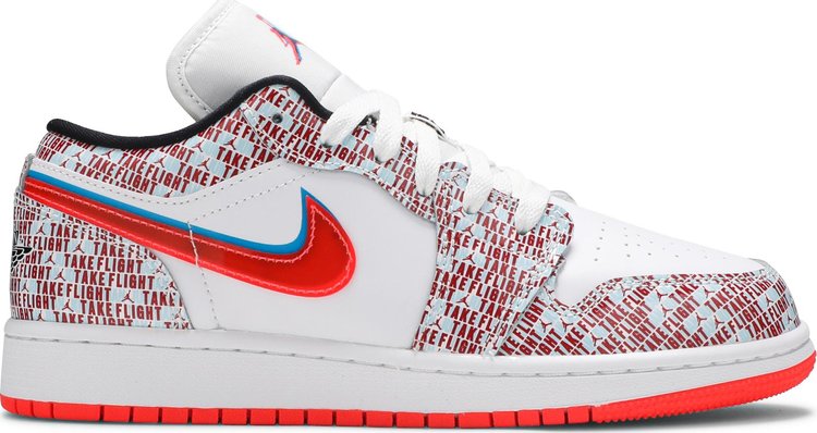 נעלי סניקרס Air Jordan 1 Low SE GS 'Take Flight' של המותג נייקי בצבע לבן עשויות