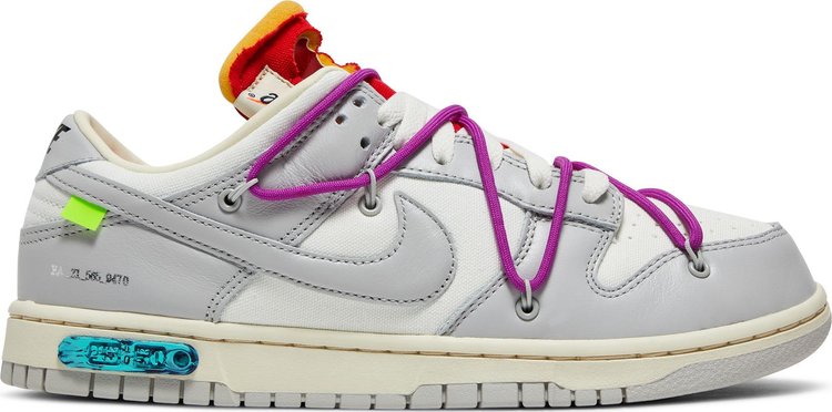 נעלי סניקרס Off-White x Dunk Low 'Lot 45 of 50' של המותג נייקי בצבע לבן עשויות עוֹר