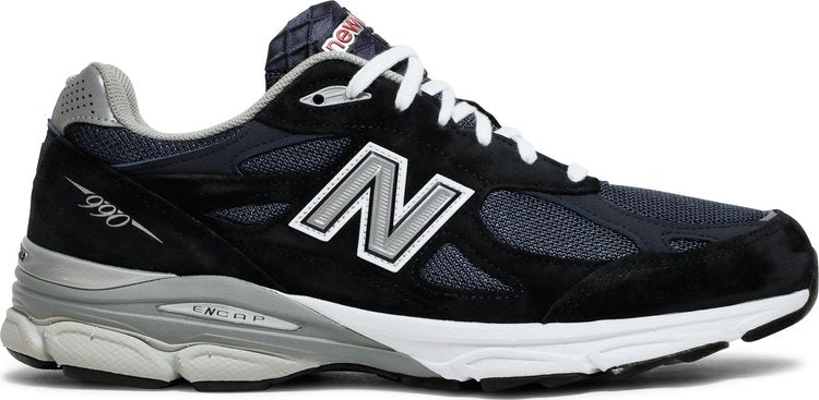 נעלי סניקרס 990v3 Made In USA 'Navy' של המותג ניו באלאנס בצבע כְּחוֹל עשויות עור (זמש)