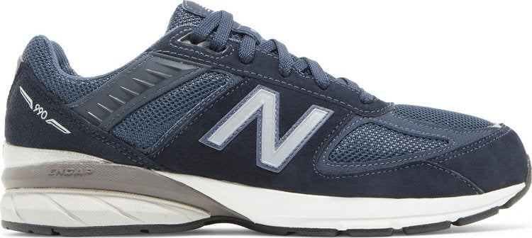 נעלי סניקרס 990v5 Big Kid 'Navy' של המותג ניו באלאנס בצבע כְּחוֹל עשויות עור (זמש)