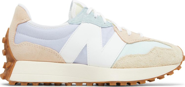 נעלי סניקרס Wmns 327 'White Morning Fog Gum' של המותג ניו באלאנס בצבע שָׁזוּף עשויות סינתטי