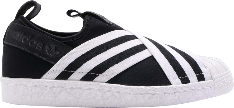 נעלי סניקרס Wmns Superstar Slip-On 'Core Black' של המותג אדידס בצבע שָׁחוֹר עשויות