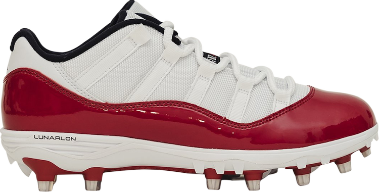 נעלי סניקרס Air Jordan 11 Low TD Cleat 'Gym Red' של המותג נייקי בצבע אָדוֹם עשויות