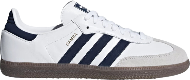 נעלי סניקרס Samba OG 'White Navy' של המותג אדידס בצבע לבן עשויות