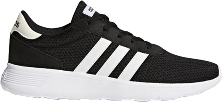 נעלי סניקרס Lite Racer 'Core Black' של המותג אדידס בצבע שָׁחוֹר עשויות