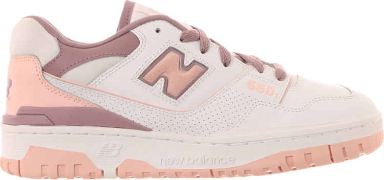 נעלי סניקרס Wmns 550 'Sea Salt Lilac Chalk' של המותג ניו באלאנס בצבע קרם עשויות עוֹר