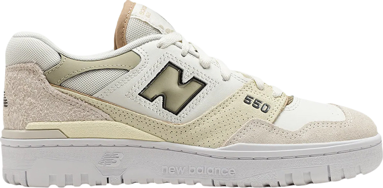 נעלי סניקרס Wmns 550 'Sea Salt Olive' של המותג ניו באלאנס בצבע קרם עשויות עוֹר