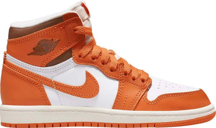 נעלי סניקרס Air Jordan 1 High OG PS 'Starfish' של המותג נייקי בצבע כתום עשויות עוֹר