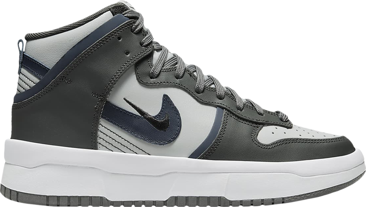 נעלי סניקרס Wmns Dunk High Up 'Iron Grey' של המותג נייקי בצבע אפור עשויות עוֹר