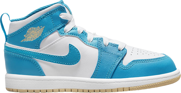 נעלי סניקרס Air Jordan 1 Mid PS 'Aquatone' של המותג נייקי בצבע כְּחוֹל עשויות עוֹר