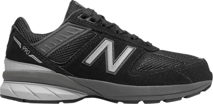 נעלי סניקרס 990v5 Kids 'Black' של המותג ניו באלאנס בצבע שָׁחוֹר עשויות עור (זמש)