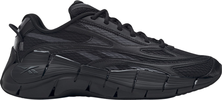 נעלי סניקרס Zig Kinetica 2.5 'Black Pure Grey' של המותג ריבוק בצבע שָׁחוֹר עשויות טֶקסטִיל