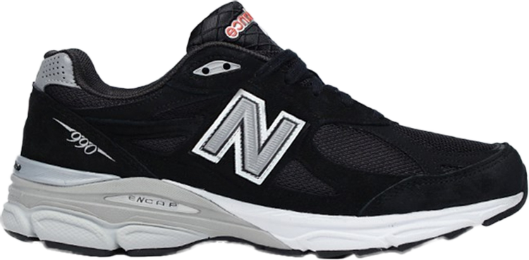 נעלי סניקרס 990v3 Made In USA 'Black White' של המותג ניו באלאנס בצבע שָׁחוֹר עשויות עור (זמש)