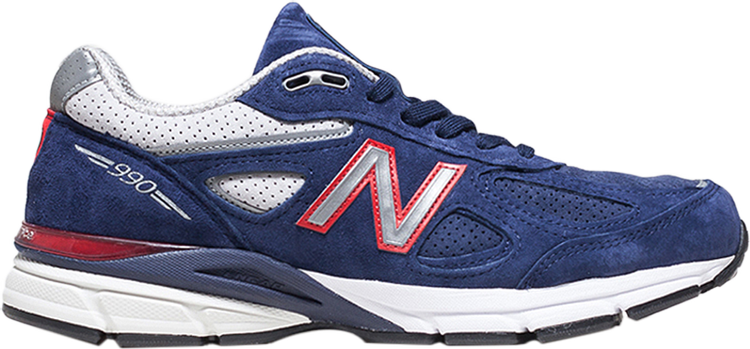 נעלי סניקרס 990v4 Made in USA 'Navy Red' של המותג ניו באלאנס בצבע כְּחוֹל עשויות
