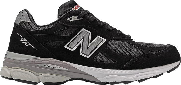 נעלי סניקרס 990v3 Made In USA 'Black' של המותג ניו באלאנס בצבע שָׁחוֹר עשויות עור (זמש)