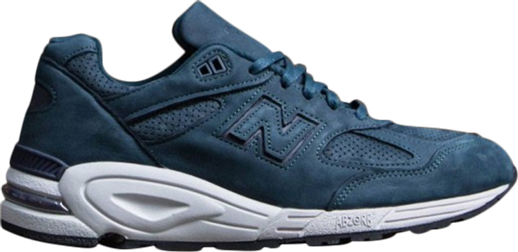 נעלי סניקרס 990v2 Made in USA 'Petrol' של המותג ניו באלאנס בצבע כְּחוֹל עשויות