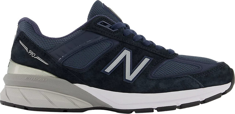 נעלי סניקרס 990v5 Made In USA 2A Wide 'Navy' של המותג ניו באלאנס בצבע כְּחוֹל עשויות רֶשֶׁת