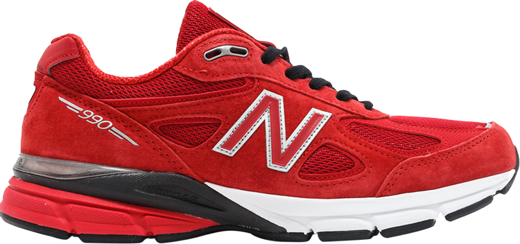 נעלי סניקרס 990v4 Made in USA 'Red' של המותג ניו באלאנס בצבע אָדוֹם עשויות