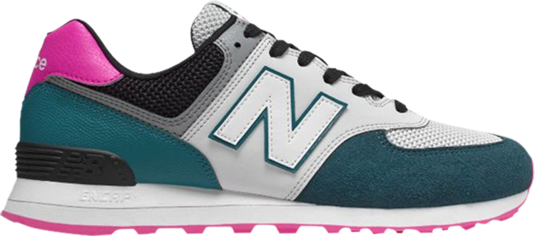 נעלי סניקרס 574 'Dark Neptune Peony' של המותג ניו באלאנס בצבע ירוק עשויות רֶשֶׁת