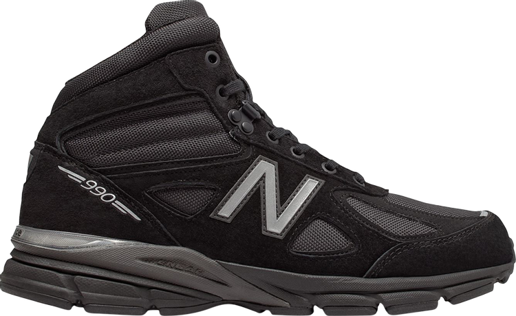 נעלי סניקרס 990v4 Mid Made in USA 'Black Grey' של המותג ניו באלאנס בצבע שָׁחוֹר עשויות