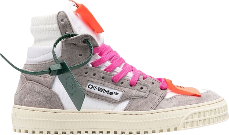 נעלי סניקרס Off-White Wmns Off-Court 3.0 High 'Light Grey White' של המותג אוף וויט בצבע אפור עשויות עור (זמש)