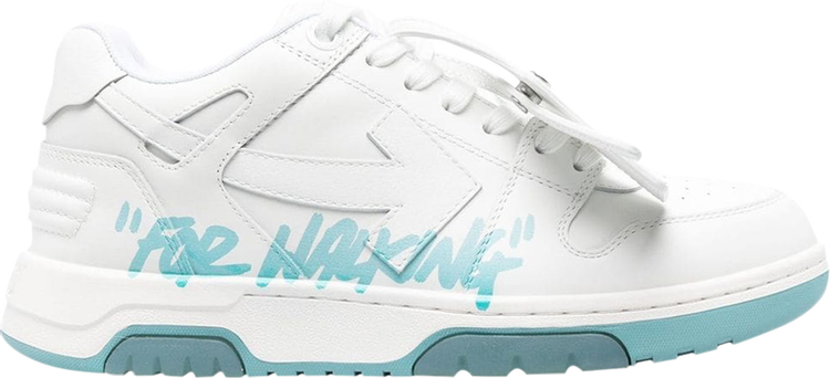 נעלי סניקרס Off-White Wmns Out of Office 'For Walking - White Celadon' של המותג אוף וויט בצבע לבן עשויות עוֹר