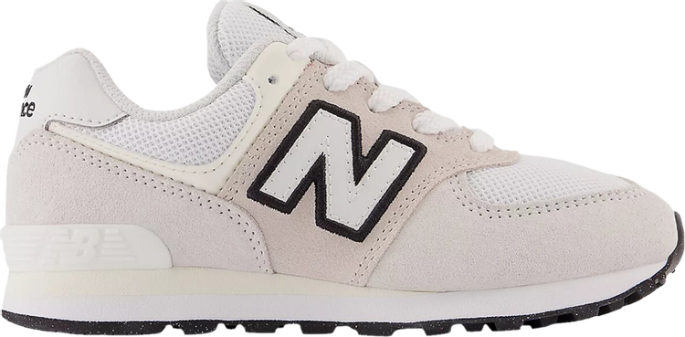 נעלי סניקרס 574 Little Kid Wide 'Nimbus Cloud Black' של המותג ניו באלאנס בצבע קרם עשויות עור (זמש)